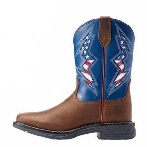 NEW ARIAT girl's workhog xt venttek bolt western boot in blue